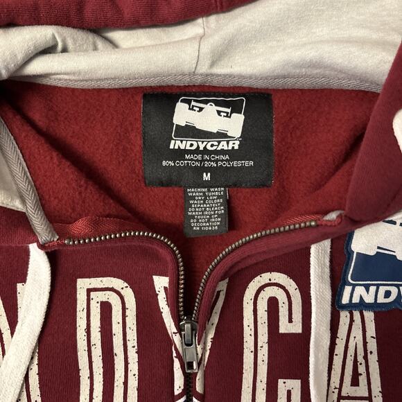 Indycar Racing Full Zip Fleece Sweatshirt Hoodie Size M - Picture 3 of 7
